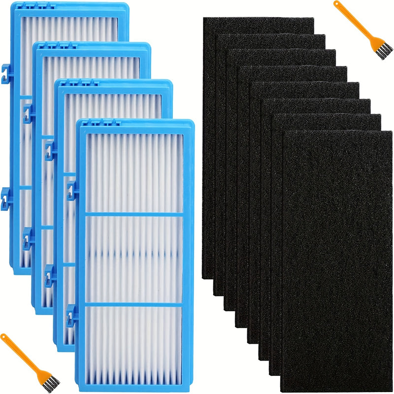 Kit de Filtro de Aire Compatible con Holmes AER1 de 14 piezas - Incluye 4 Filtros HEPA H13 y 8 Pre-filtros de Carbón Activado, Captura el 99.97% de las Partículas, con Diseño de Marco Azul para un Mejor Flujo de Aire - Compatible con HAPF30AT, HAP242, BA