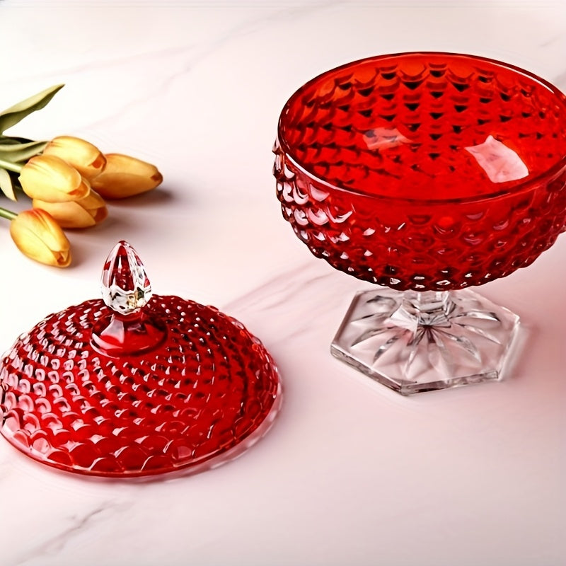 1 Unidad, 6,3 Pulgadas De Diámetro, Jarra De Dulces De Cristal Engrosado Único Con Tapo Que Puede Sellarse Y Almacee, Adecuada Para El Almacenamiento Y Conservación De Dulces. Es También Una Obra De Arte Ideal Y Uno De Los Regalos Exquisitos Para Amigos.