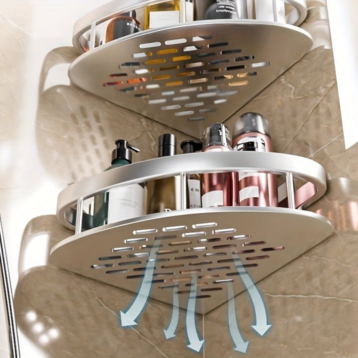2pcs Estantes de Acero Inoxidable para Baño - Impermeables, Organizador de Esquina Montado en la Pared sin Taladro para Champú y Jabón, Almacenamiento y Organización para el Hogar y Garaje
