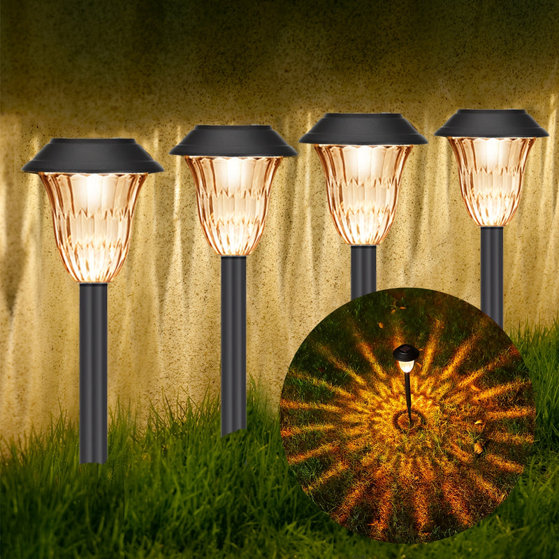 12 luces solares LED para exteriores, iluminación automática para jardín, patio y aceras, se encienden al anochecer y se apagan al amanecer