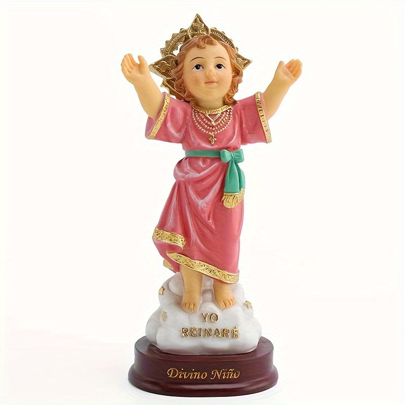 Estatua Elegante de Jesús Santo - Resina Duradera con Colores Vibrantes, Diseño de Brazos Abiertos, Perfecta para Decoración de Hogar u Oficina, Regalo Ideal para Aficionados Religiosos, Color Completo, Decoración Interior
