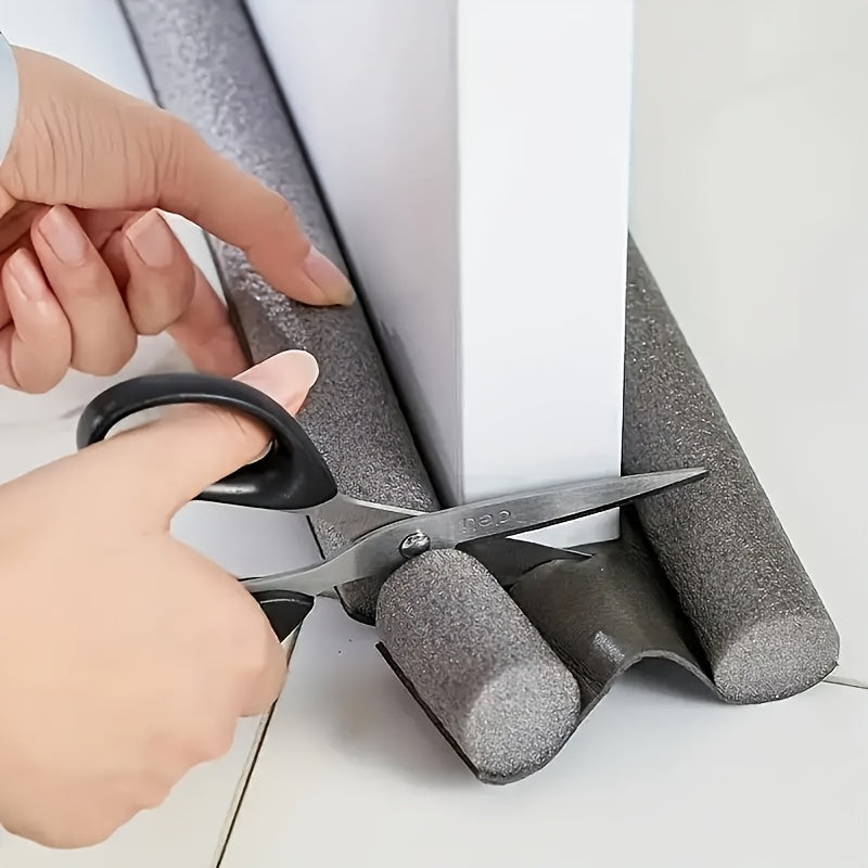 Juego de burletes ajustables para puertas - Parada de puerta de plástico con acabado mate, insonorización y barrera contra insectos, diseño fácil de instalar sin adhesivo para uso en el hogar y la oficina
