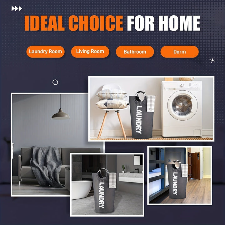 Canasta de Ropa Extra Grande, Bolsa Plegable para Lavandería, Cesto Alto Independiente, Cesta de Ropa con Asas Acolchadas, Soporta Bien la Ropa, Canasta Colapsable Fácil Almacenamiento, Cestos de Lavandería