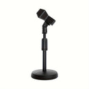 Soporte de Micrófono de Escritorio Ajustable con Clip - Compatible con Micrófonos de Hasta 4.32cm, Conector XLR, ABS Negro