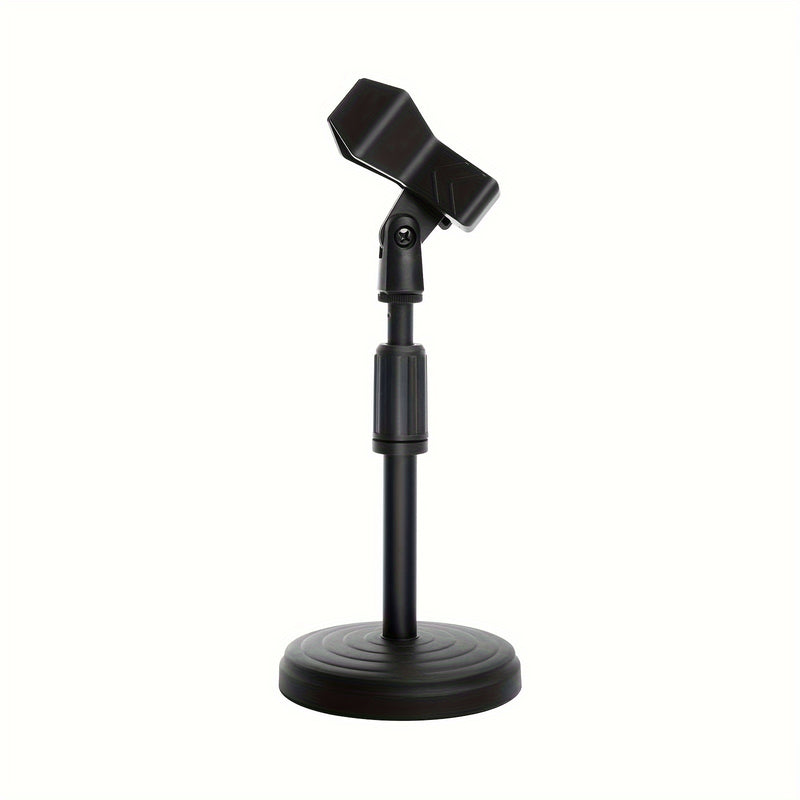 Soporte de Micrófono de Escritorio Ajustable con Clip - Compatible con Micrófonos de Hasta 4.32cm, Conector XLR, ABS Negro