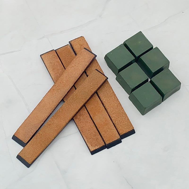 Kit de Afilador de Cuchillos de Cuero Sintético Premium - Aleación de Aluminio, Grano de Diamante, Afilado Manual y Cera de Pulido para Resultados Profesionales
