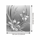 1 pieza de metal plateado con relieve de flores 2D, cubierta magnética para puerta de lavavajillas, decoración con imán, imán de flores de metal plateado, imán plateado, adecuado para decoración de pintura de cubierta de puerta de lavavajillas, póster de