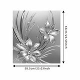 1 pieza de metal plateado con relieve de flores 2D, cubierta magnética para puerta de lavavajillas, decoración con imán, imán de flores de metal plateado, imán plateado, adecuado para decoración de pintura de cubierta de puerta de lavavajillas, póster de