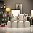 Conjunto de 3 piezas de colgantes de pensador de arenisca europea para decoración de vitrinas, figura abstracta de decoración, decoración de lujo avanzada, decoración de mesa para sala de estar