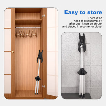 Colgador portátil para planchar con tabla de mano, altura ajustable, ideal para camisas y ropa ligera, juego de rejilla de vapor metálica