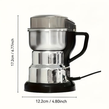 Heavy-Duty Electric Coffee Grinder with One-Touch Operation - Powerful 12500 RPM Motor, Stainless Steel Construction, Splash Guard - One-Button Grinding for Coffee, Espresso, Spices, Nuts - Dishwasher Safe Base - Compatible with US Outlets (110V) - Ideal