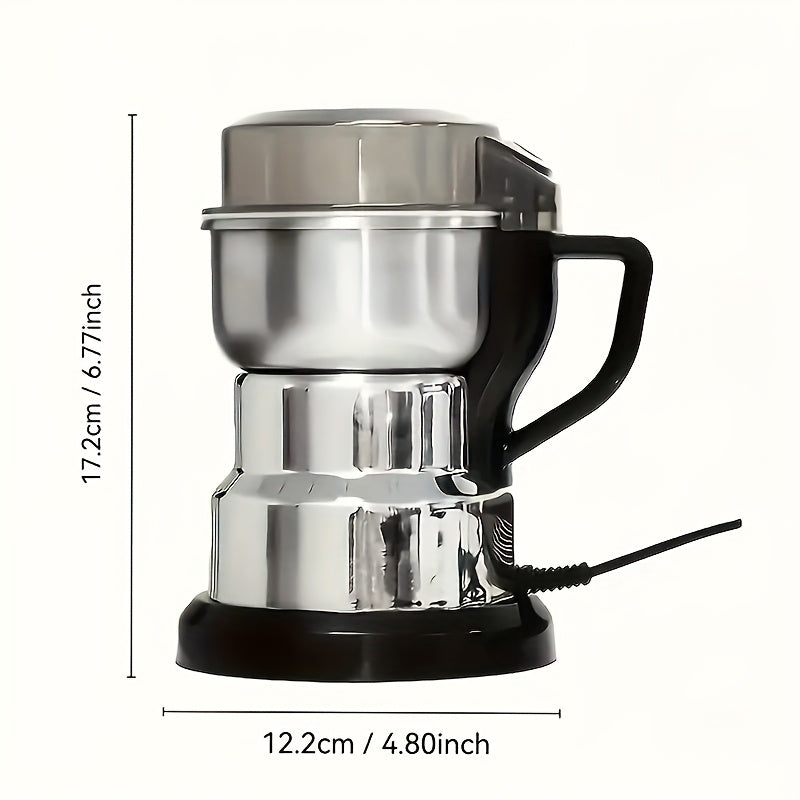 Heavy-Duty Electric Coffee Grinder with One-Touch Operation - Powerful 12500 RPM Motor, Stainless Steel Construction, Splash Guard - One-Button Grinding for Coffee, Espresso, Spices, Nuts - Dishwasher Safe Base - Compatible with US Outlets (110V) - Ideal