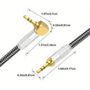 Cable de Audio i-ZCLIVE de 3.5 mm con Conectores Chapados en Oro, Diseño Plano Antienredos Doble Capa Blindado, Malla Negra y Blanca & Carcasa de Aleación de Zinc para Auriculares, Teléfonos, Subwoofer, Computadoras