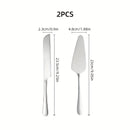 Juego de 2 cuchillos para pastel y pala para pizza de acero inoxidable dorado - Ideal para cumpleaños, bodas, fiestas y ocasiones especiales, perfecto para servir postres y pizzas, utensilios para ocasiones especiales | Vajilla elegante | Cubiertos durad