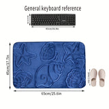 Alfombra de Baño Ultra-Suave con Estampado de Estrella de Mar y Concha - Esponja de Alta Densidad 25D, Súper Absorbente y Antideslizante, Perfecta para Bañeras, Duchas y Decoración del Hogar, Accesorios de Baño, Estampado de Alta Frecuencia, Alfombra de