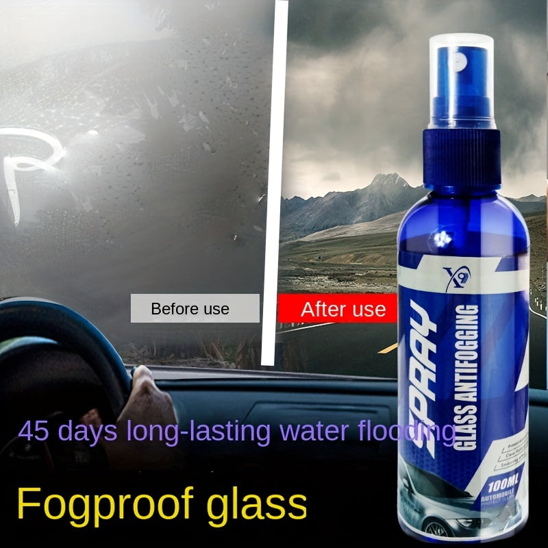 Espray anti-neblina de vidrio de 45 días de duración, a prueba de neblina, para ventanas de automóvil y cascos - Fácil de aplicar, mejora la visión clara para parabrisas y vidrio interior, visibilidad interior | Aplicación fácil | Espray de larga duració