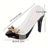 Plato de jabón de plástico con diseño de tacón alto, jabonera de drenaje en forma de V con ventosa, bandeja de jabón para ducha de baño con diseño de flujo de retorno inclinado