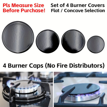 Juego de 4 Tapas para Quemadores, Compatibles con Estufas de Gas Incorporadas SABAF - Incluye 1 pieza de 55mm, 2 piezas de 75mm y 1 pieza de 100mm