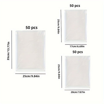 100pcs Bolsas de Sellado al Vacío Premium - Grado Comercial para Almacenamiento y Frescura de Alimentos, Ideales para Cocinas Domésticas, Compatibles con Todas las Máquinas Selladoras al Vacío