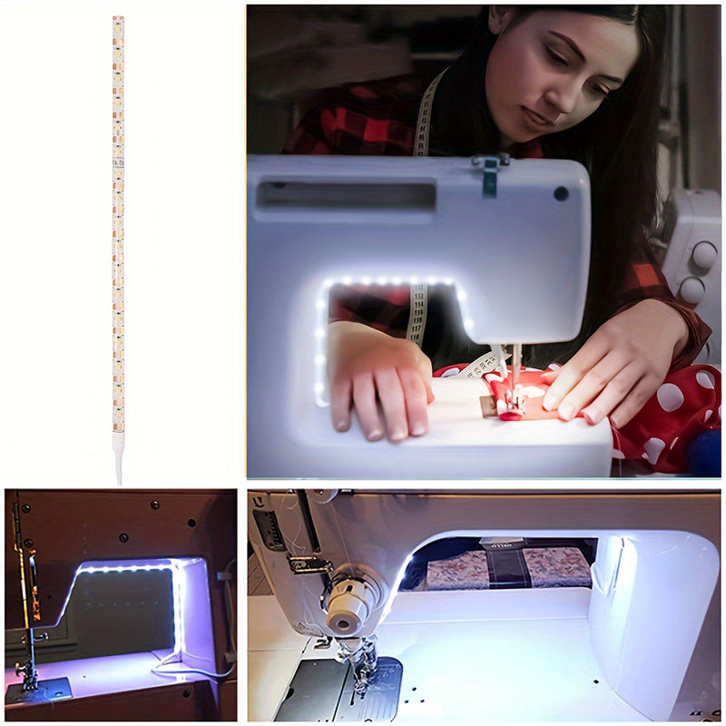 1pc Tira de luz LED regulable al tacto para máquina de coser, alimentada por USB, iluminación de bajo consumo para máquinas estándar, no requiere pilas, material plástico, perfecta para regalos de Navidad, decoración de oficinas, dormitorios, hoteles, fi