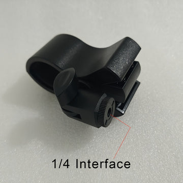 Abrazadera de Micró!fono Versátil con Adaptador - Soporte Manual Resistente y Flexible para Micrófonos de 3-6cm, Instalación Fácil, Negro