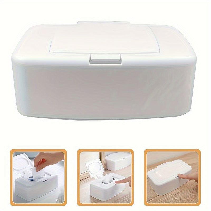 1 unidad FreshBox Dispensador de toallitas portátil rectangular de plástico, contenedor rellenable de pañuelos de papel para baño y cocina