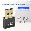 Adaptador de red USB BT 5.3, Adaptador de red inalámbrico USB Dongle, compatible solo con portátiles y computadoras de escritorio, compatible con sistemas Windows 11/10/8.1. Plug And Play, compatible hacia atrás automáticamente con dispositivos de versio