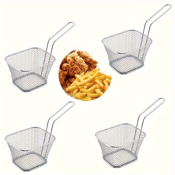 6 piezas de canastillas para freír papas, canasta de malla separadora de aceite, para restaurantes, pollo frito y snacks
