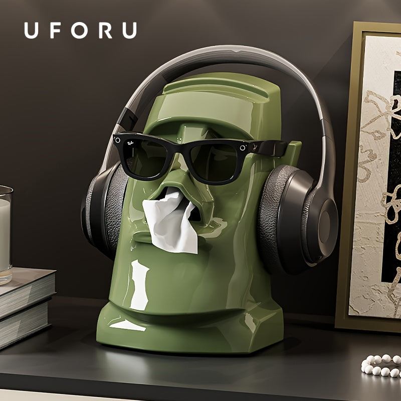 CAJA DE ALMACENAMIENTO UFORU para escritorio, organizador de auriculares y gafas, caja de papel higiénico para mesa o porche