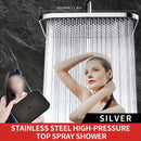 Cabeza de ducha de alta presión para baño, 1 unidad, color plateado/negro, diseño cuadrado, accesorio de baño fijo para uso diario