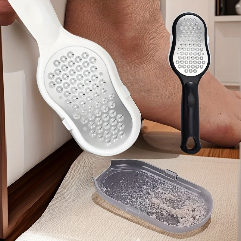 1/2 piezas, limpiador de pies profesional de acero inoxidable blanco, diseño ergonómico para eliminar la luz muerta beige y la luz muerta beige, portátil con cubierta a prueba de salpicaduras, esencial para el cuidado de las uñas de la luz muerta beige,