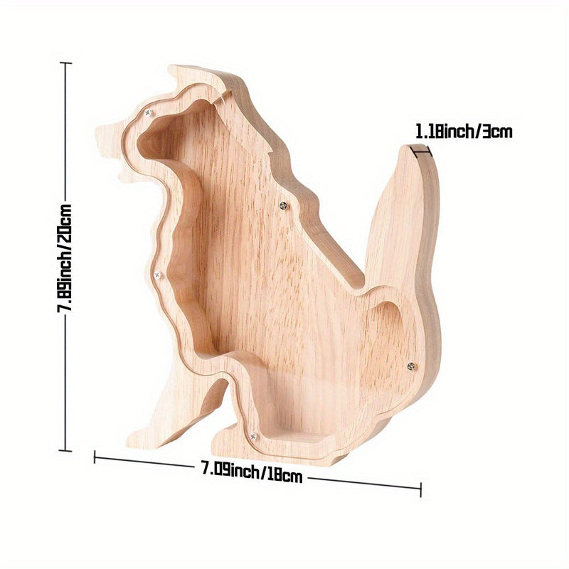 Alcancía de Madera Personalizada, Alcancía de Forma de Animal Creativa, Alcancía de Madera para Niños, Niñas y Adultos - Alcancía Transparente con Ventana Transparente, Creando Hábitos de Ahorro, Decoración para el Hogar