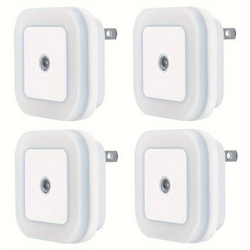 Audeanor 4pcs Luces Nocturnas LED Inteligentes - Encendido/Apagado Automático con Sensor de Movimiento, Iluminación de Pared para Dormitorio, Cocina, Escaleras y Pasillo, Lámpara de Luz Nocturna Inteligente