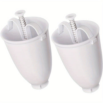Fabricante de donas fácil de usar - Molde de donas mini blanco ABS con mango con resorte, perfecto para hornear en casa, suministros para hornear donas.