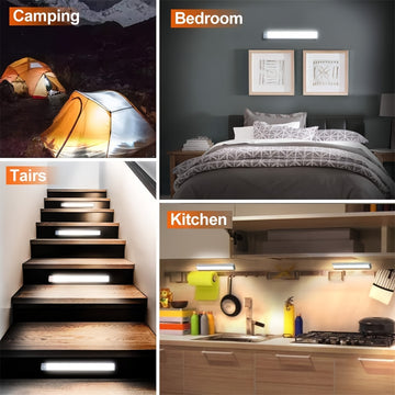 Pack de 2 Luces LED para Armarios con Doble Fila, Brillo Ajustable, Montaje Magnético y Opciones de Colgado, Batería Recargable por USB, Larga Duración en Modo Espera para Armarios, Vestidores, Salones, Luz Sensorial