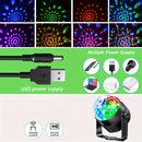 1 pieza de luz de bola de disco RGB con control remoto, activación de sonido, rotación motorizada, luz de cielo estrellado LED alimentada por USB, perfecta para fiestas de baile en casa, bares, karaoke, decoración de pared, regalos y fiestas.