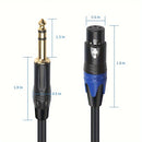 Cable XLR hembra de 3 pines a jack estéreo TRS de 6.35 mm de 1/4 de pulgada, adaptador para micrófono de condensador de altavoz, mezclador de guitarra AMP Eid Al-Adha Mubarak