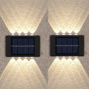4 o 6 luces solares para pared, 8 LED, iluminación decorativa para jardín, patio o villa, montaje semiempotrado, material plástico, carga solar, batería de níquel de 600 mAh, sin control remoto, incluye hardware de instalación