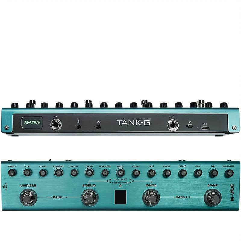 Pedal de efectos de guitarra multifuncional - Unidad de efectos de guitarra eléctrica digital, incluye 36 presets editables, con coro, retraso, silencio, PRETTY SCREW, MOD, carga de IR, grabación, función de afinador, batería incorporada, admite conexión