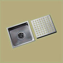 Desagüe de Ducha Cuadrado de Acero Inoxidable 304 con Cubierta Extraíble - Diseño Moderno para Baños y Cocinas, Rejilla Fácil de Limpiar, Base Resistente a la Corrosión, Capturador de Cabello, Colador para Fregadero de Cocina, Estilo Contemporáneo