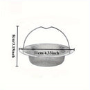 1 pieza, Cernidor de fregadero de acero inoxidable con asa, resistente a la herrumbre, filtro de malla antiatascos para fregaderos de cocina y baño, evita con facilidad los atascos, ideal para drenar restos de verduras y frutas, incluye acero inoxidable