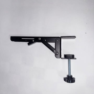 Extensión de escritorio de acero negro moderno - Extensor de escritorio de computadora plegable sin taladro con altura ajustable, sujeción sólida para hogar y oficina, extensión de escritorio, acabado metálico elegante, construcción duradera