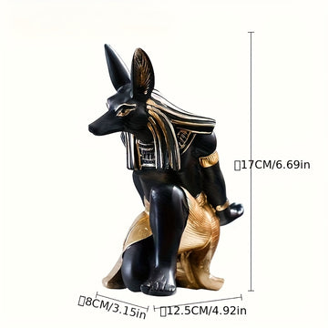 1/2pcs Soporte de Vino Anubis Dios del Perro, Base para Juegos Artesanal, Decoración Creativa en Resina con Tema Egipcio, Adorno de Escritorio