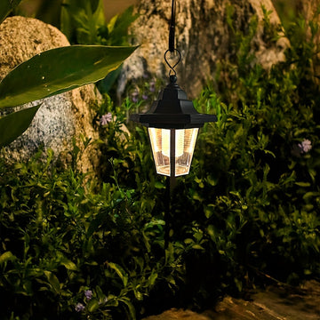 2 piezas Luces Solares Colgantes, Lanterna Solares Hexagonal para Exterior, Luces Solares de Paisaje para Jardín, Patio, Camino, Driveway para Decoración Exterior