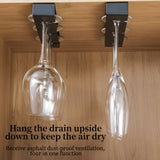 2/4/6 piezas, soporte para copas de vino, acabado pulido, estante colgante de plástico, soporte de secado de vidrio de pierna alta para almacenamiento y organización de bar de cocina.