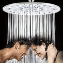 Cabezal de ducha de lluvia de alta presión de 15,24 cm, cabezal de ducha fijo de plástico, boquillas de ahorro de agua, altura ajustable, con fácil instalación para el baño