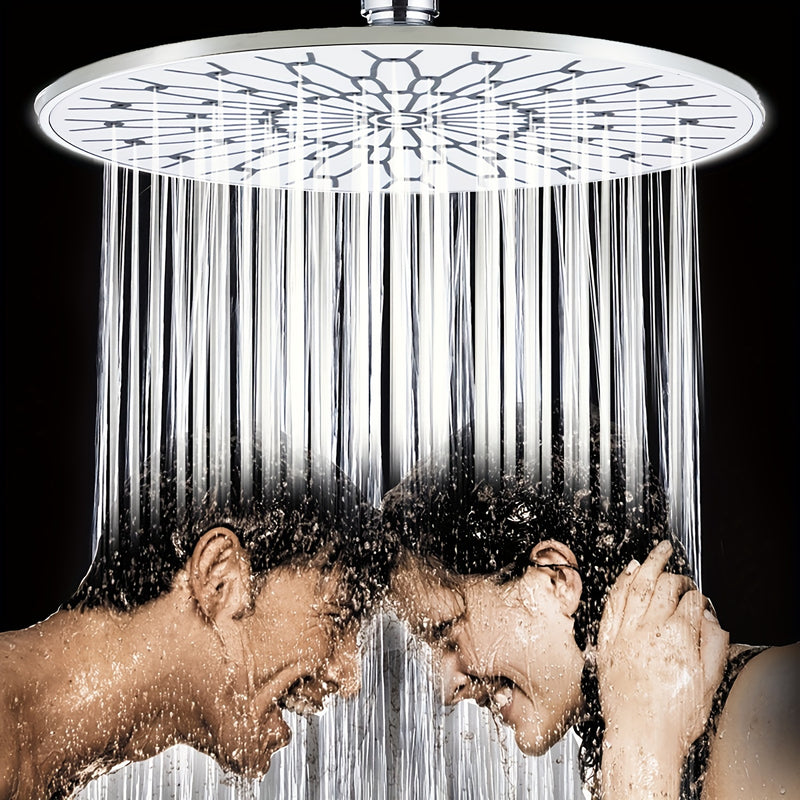 Cabezal de ducha de lluvia de alta presión de 15,24 cm, cabezal de ducha fijo de plástico, boquillas de ahorro de agua, altura ajustable, con fácil instalación para el baño