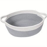 Canasta de Almacenamiento Tejida a Mano con Cuerda de Algodón de Amazon - Organizador Moderno de Gran Capacidad para Juguetes, Mantas, Ropa Sucia - Canasta Decorativa Blanca Personalizable DIY, Diseño Robusto con Asas