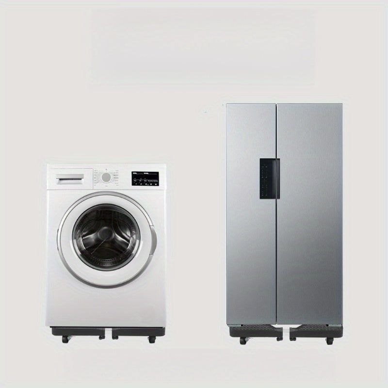 Plato de base de lavadora ajustable con ruedas, base de refrigerador de acero inoxidable, 4 ruedas giratorias para un uso fácil y conveniente