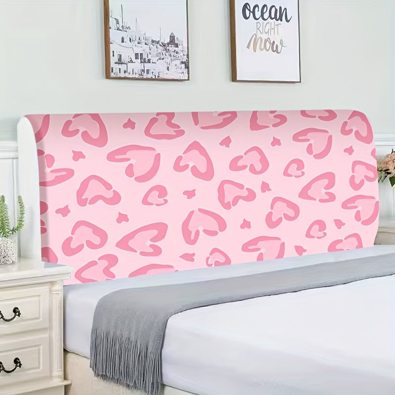 Fundas para Cabecero de Cama con Patrón de Corazones - Rosa Pálido y Blancos sobre Fondo Claro, Tela 100% Poliéster Lavable en Máquina, Adecuado para la Mayoría de los Cabeceros, Decoración Fácil de Instalar